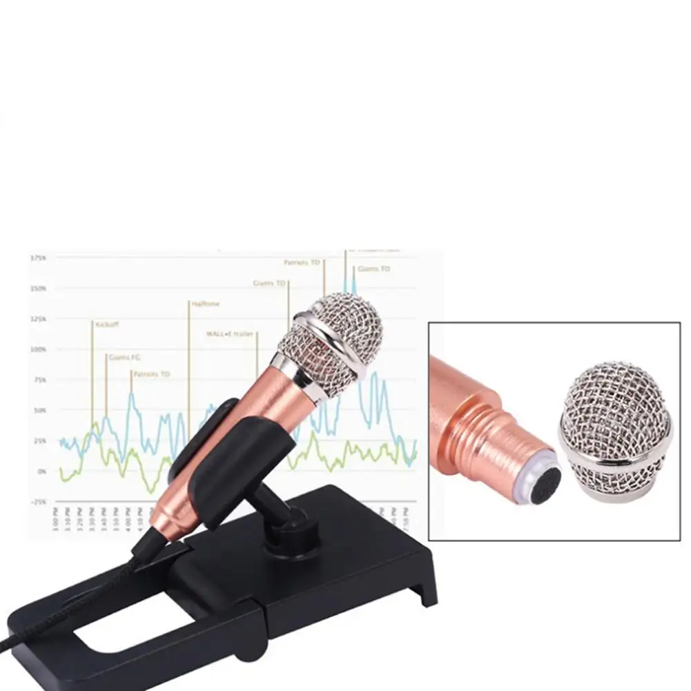 

3.5mm Wired Mini Microphone Karaoke Stereo Condenser Mic for Mobile Phone Laptop