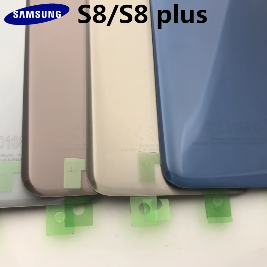 Original Glass For Samsung Galaxy S8 S8 Plus G950F G955F Back Battery Cover Door Rear Housing Case Replacement+ Adhesive Sticke