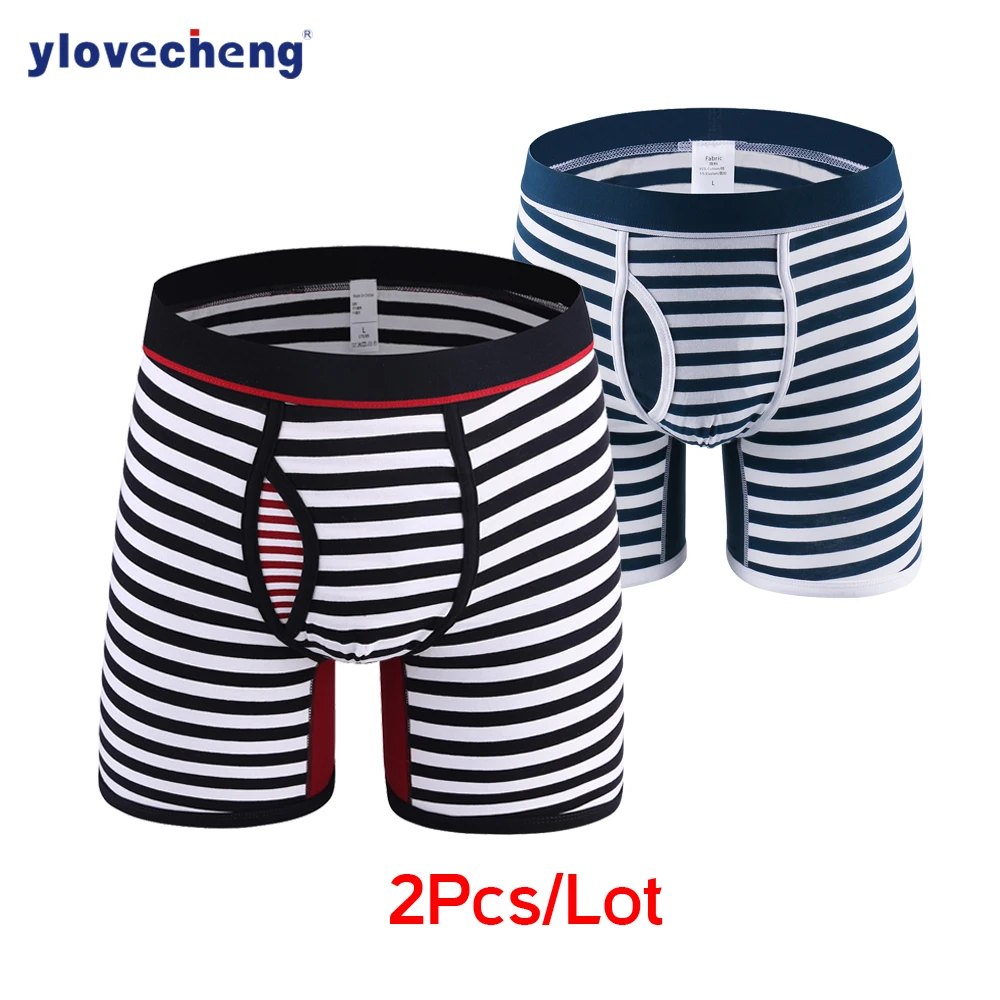 2 шт./лот мужские боксеры нижнее белье хлопковые однотонные шорты свободные calecon