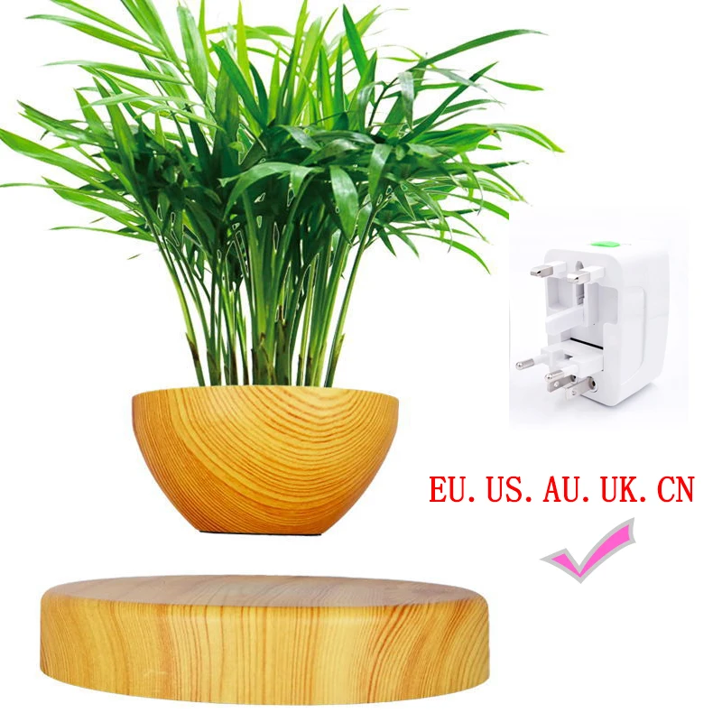 12V 2A Magnetic Floating Succulent Plant Bonsai Pot 360 Rotatable Flower Desktop Planter Suspension Levitating Air | Дом и сад