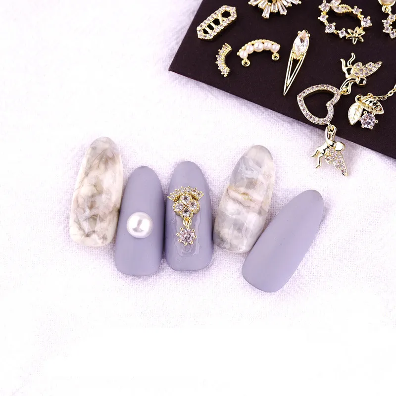 Высококачественная цепочка для ногтей с цирконом и микро-инкрустированным