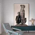 Картина на холсте для мальчиков и гепарда, постеры с животными и принты в африканском стиле, Настенная картина для гостиной, домашний декор