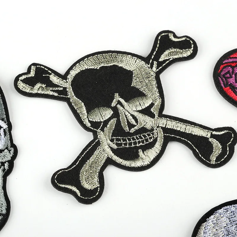 Коллекция мотив Черепа скелета вышитый крутой рок панк Готик значок черепа