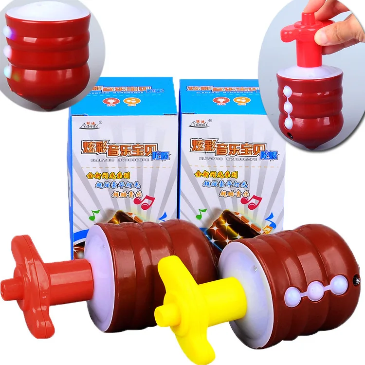 

Pressure Toy Gyro Children's Educational Cartoon Music Light Magic Rotating Electric Toy Colorful Flash Gyro Spinning Top Gift