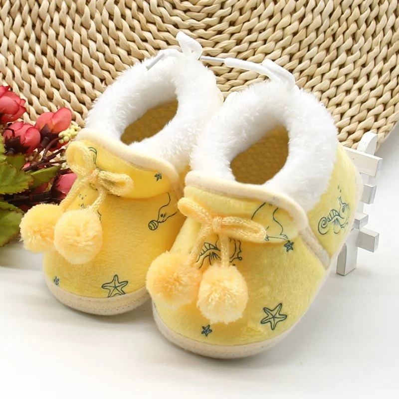 

Winter Sweet Newborn Baby Girls Princ Winter Boots First Walkers Soft Soled Infant Toddler Kids Girl Footwear Shoes