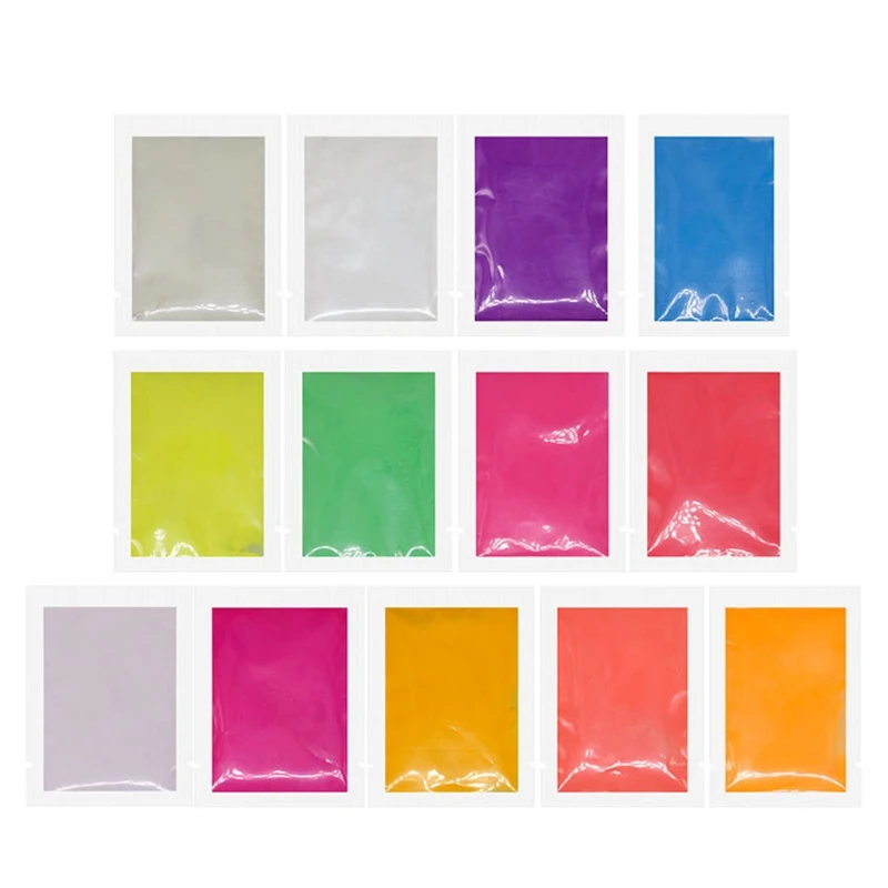 13 Colours Luminous Powder Kit Glow In the Dark Resin Pigment Dye UV Epoxy Jewelry Painting Nail Art Craft Tools | Украшения и