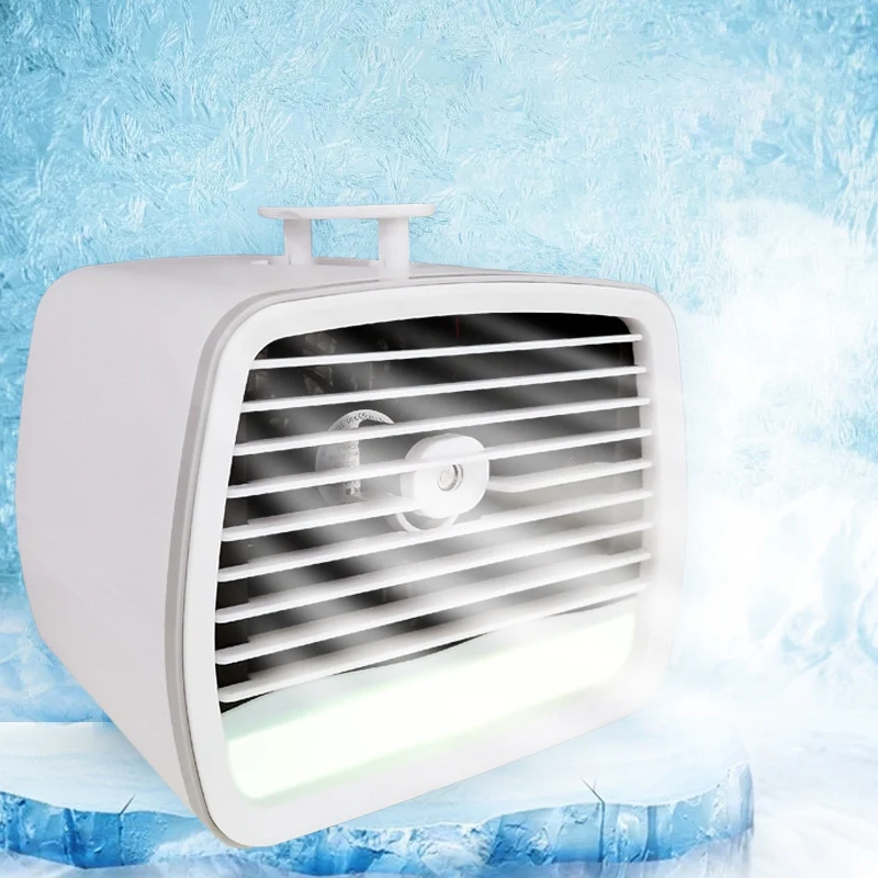 

Air Conditioner Mini Fan Portable Air Conditioner for Room Home Air Cooling Desktop Spray Humidifier with Night Light