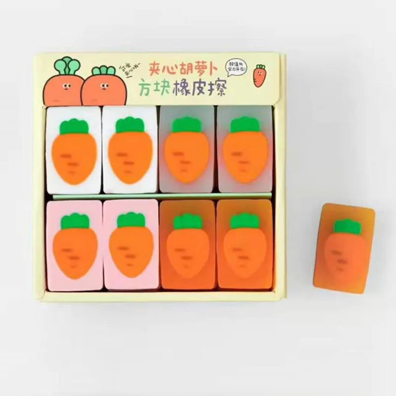1 шт. кавайный Желейный цвет резиновый карандаш для овощей моркови Ластики