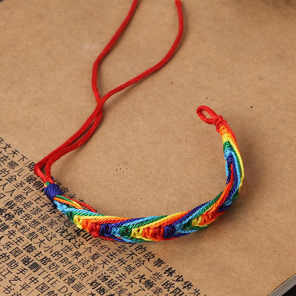 Плетеная тесемка Браслет нитка ЛГБТ Прайд радуга для лесбиянок 2019|Цепочки и