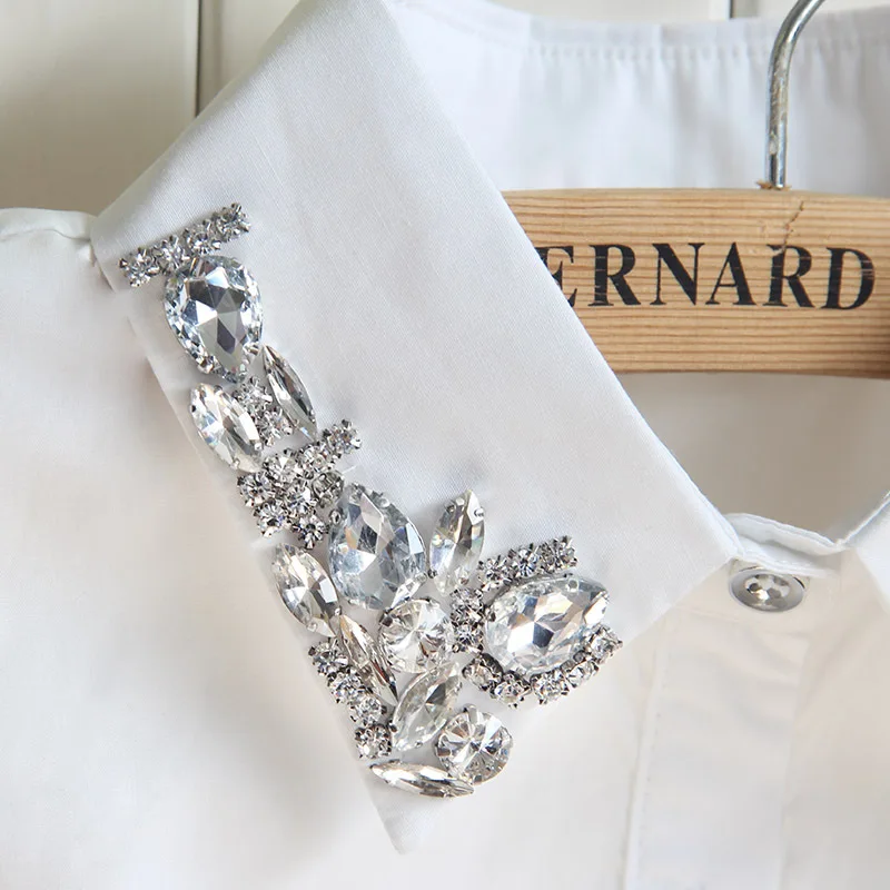 Женский жилет со съемным воротником Linbaiway вышитый искусственный воротник стразы|