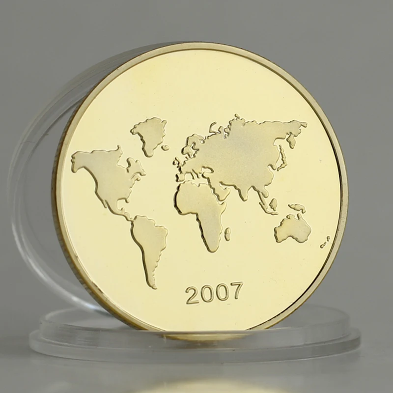 Новинка 2007 сувенирная монета китайской Великой стены семь чудес мира с золотым