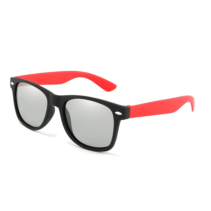 Black Red Мужские поляризованный фотохромный женские очки для вождения обесцвечивание Хамелеон солнцезащитные очки Классический фирменный дизайн UV400 клёпаные очки - Цвет линз: Black Red