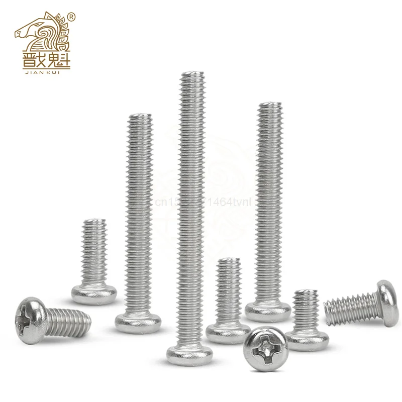 10/50 M2 M2.5 M3 M3.5 M4 M5 M6 M8 A2 304 Stainless steel Cross Round Phillips Pan Head Screw Bolt Dia 2 3 4 5 8mm Length 3-100mm