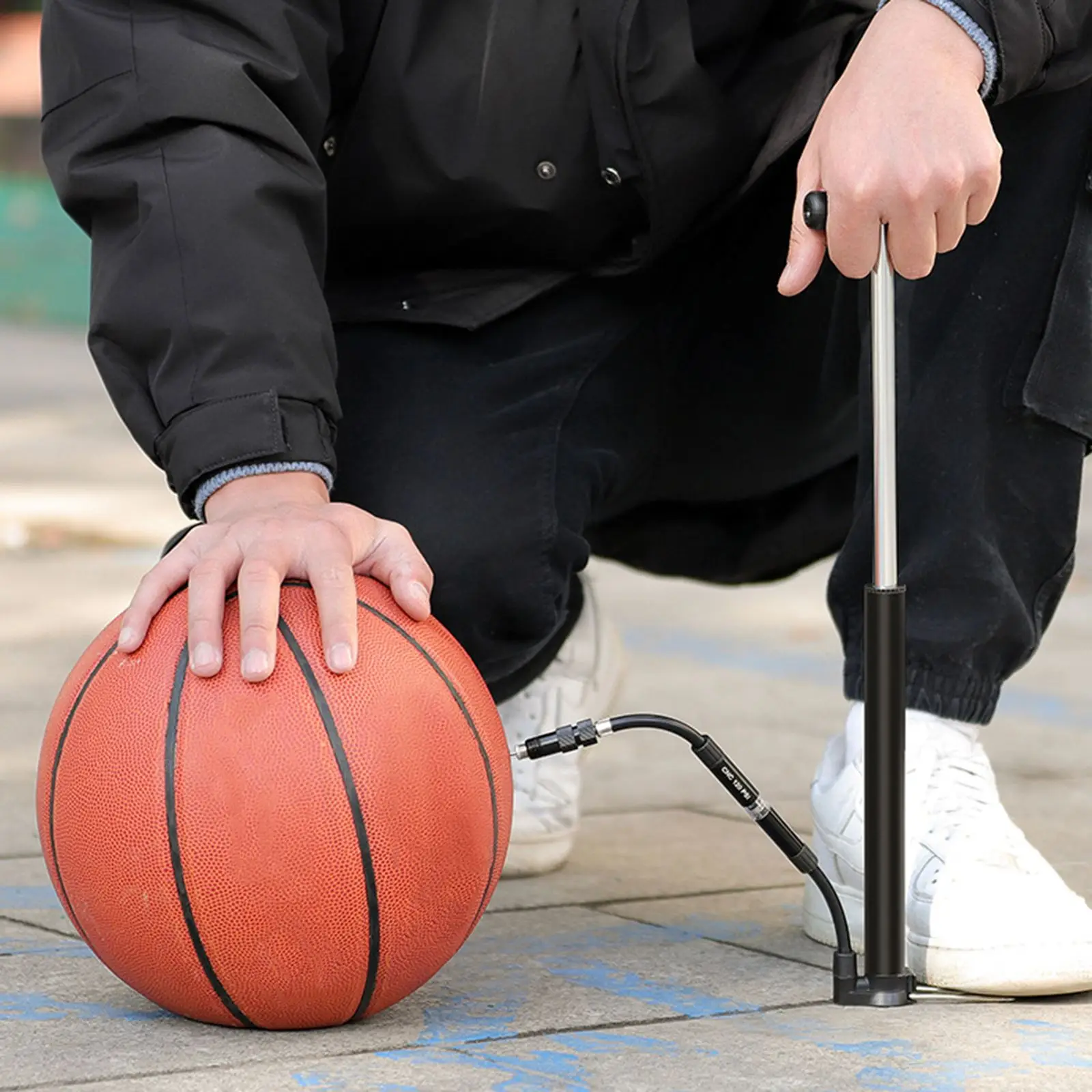 

Bicycle Pump Hand Air Pump Hose Pressure Gauge Cycling Tire Inflator Valve Fork Portable Mini Pump High Pressure Bicycle Pump