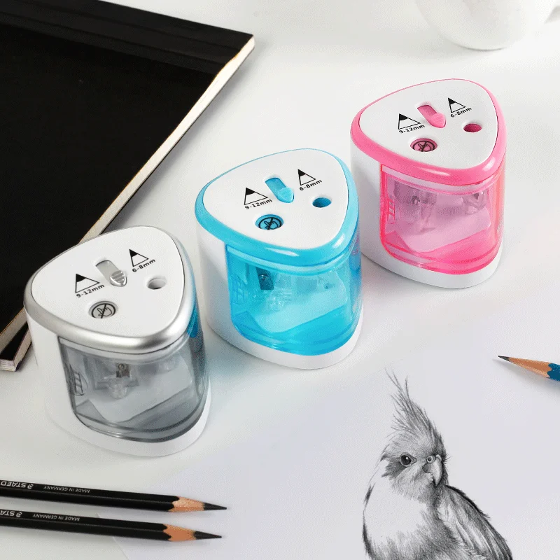 Электрическая точилка для карандашей автоматическая с двумя отверстиями