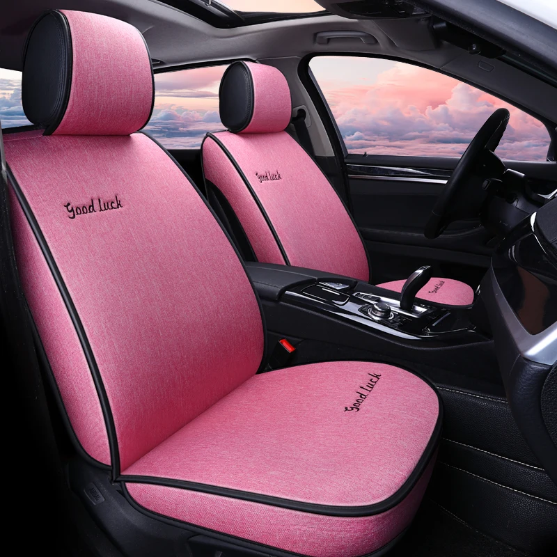 Полное покрытие льняное волокно чехлы на автокресла для VW polo beetle golf ЭОС Гольф