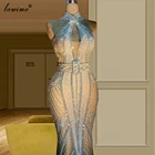 2021 Великолепные кристаллы Длинные вечерние платья размера плюс вечерние платья русалки платья для выпускного вечера для Для женщин вечерние сексуальные платья знаменитостей