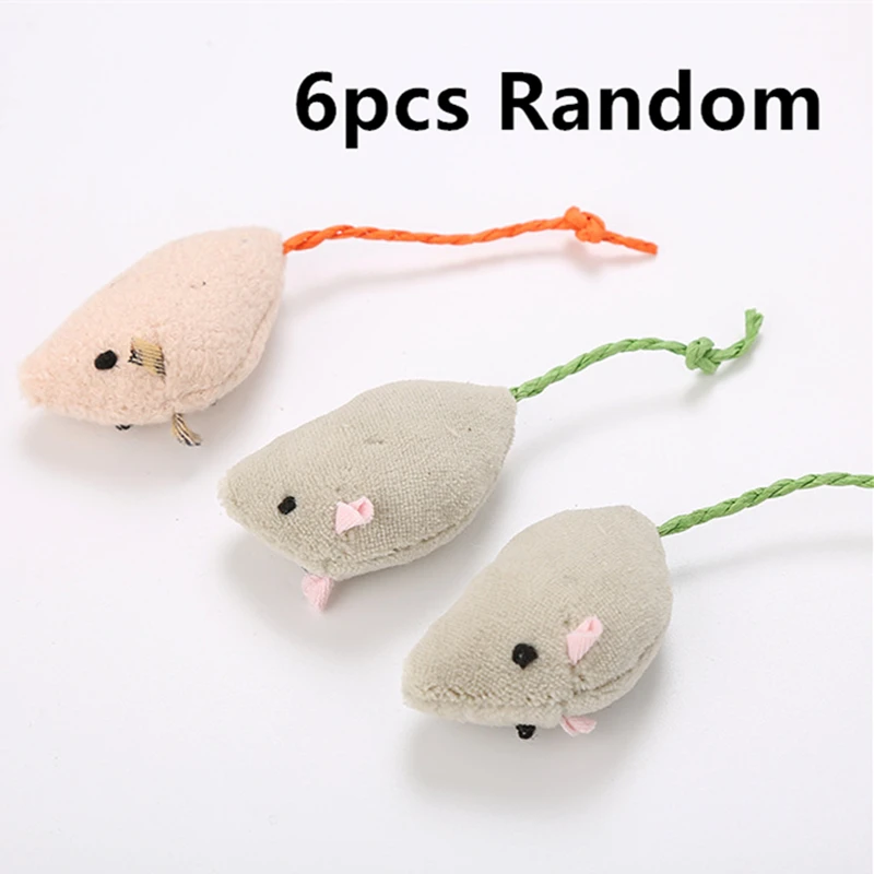 6 шт./лот Смешанная игрушка для домашних животных мышь С Кошачьей Мятой игрушки