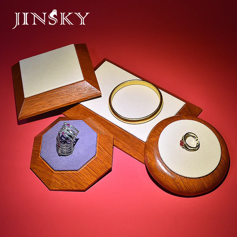 Fine wood grain backing board Microfiber jewelry display backing board ring earrings earrings storage tray jewelry props