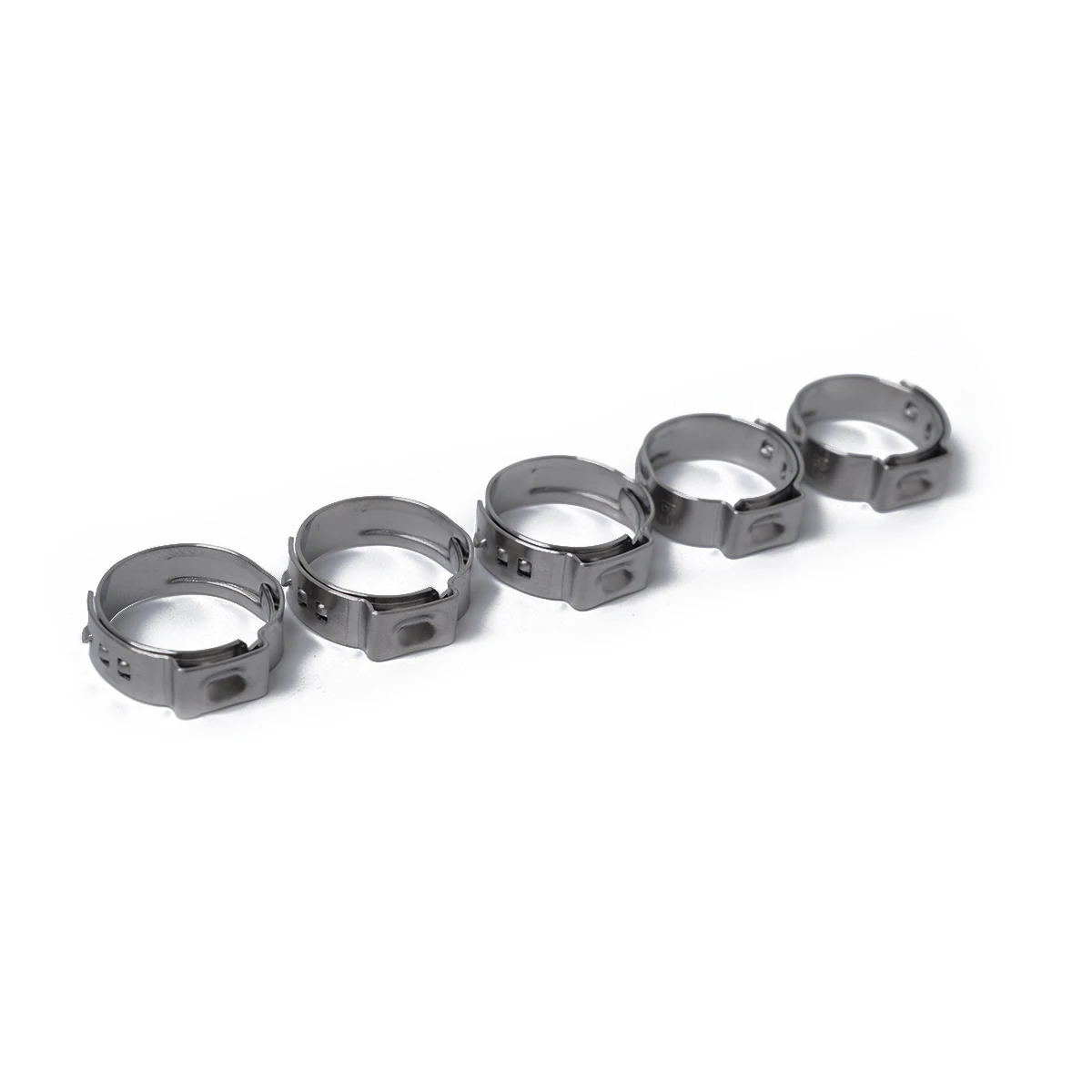 

10 PCS 17.8-21mm Single Ear Plus Stainless Steel Hydraulic Hose Clamps O-Clips Pipe Fuel Air For Car