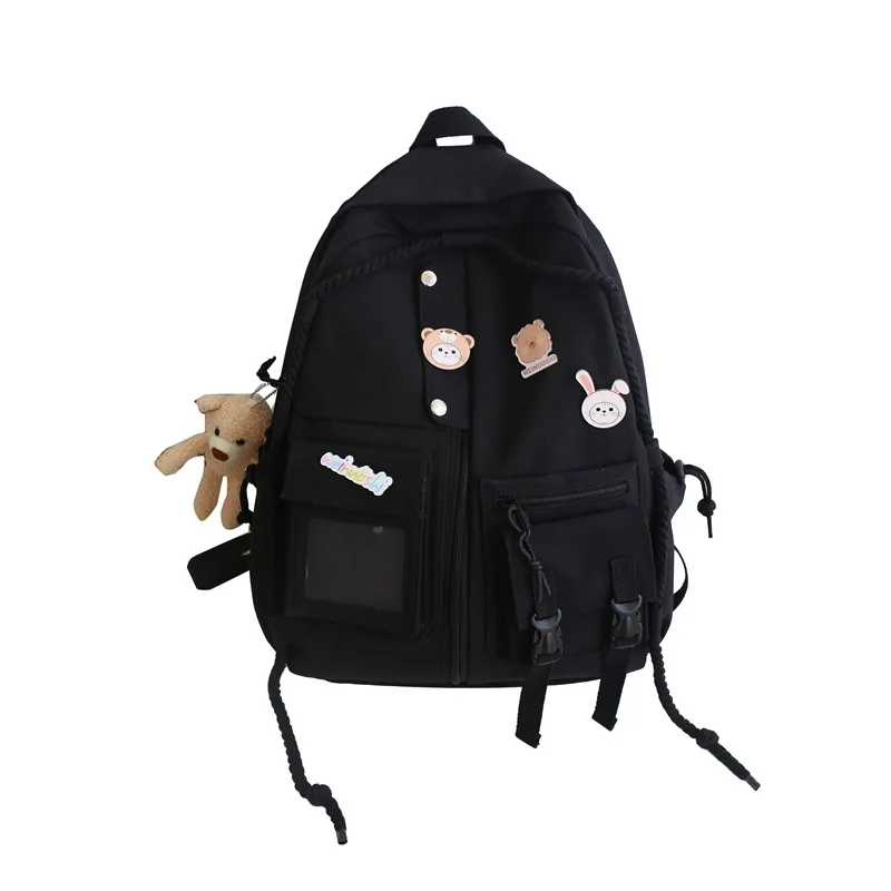 

NEW Real Photo Fresh College Style Color Matching Student Schoolbag 2020 Autumn New Junior High School Students Shoulder Bag