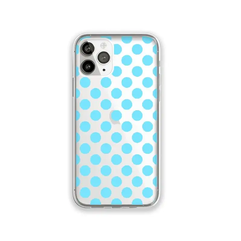 

INITIAL Polka Dots PERSONALISED Phone Case Transparent for iPhone 11 12 mini pro XS MAX 8 7 6 6S Plus X 5S SE 2020 XR