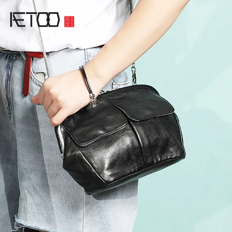 AETOO винтажная сумка ручной работы коровья кожа Повседневная трендовая для