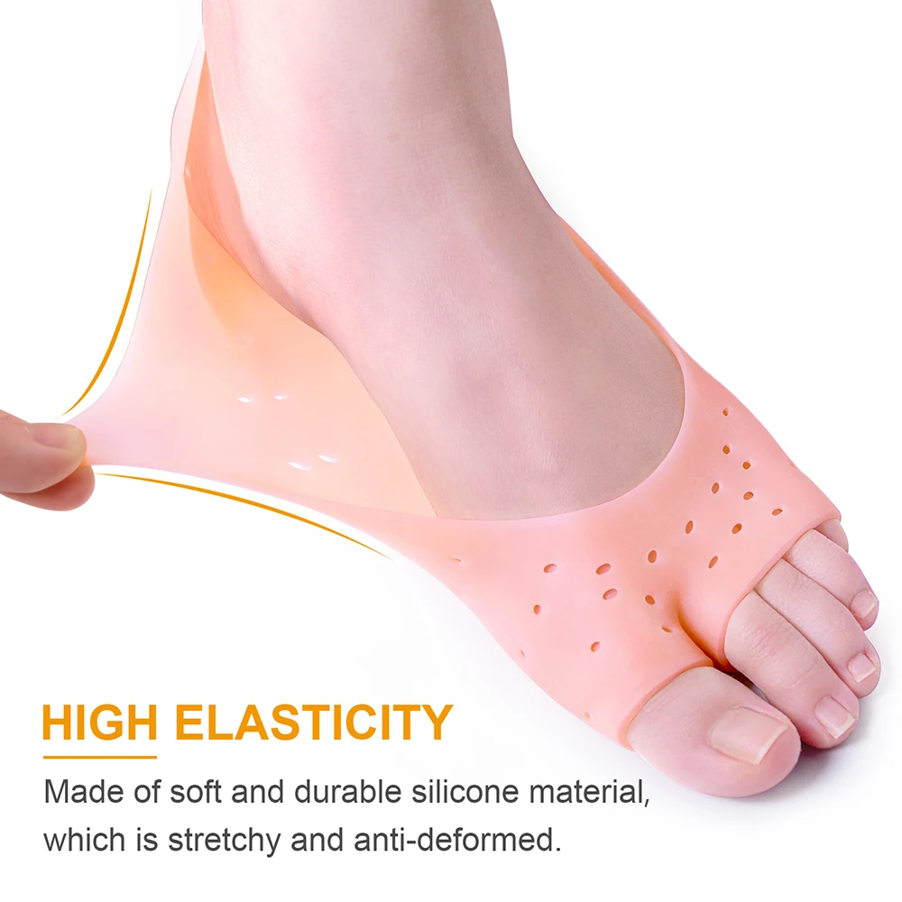 Soft Silicone Moisturizing Gel Open Toe Socks For Foot Care Protector Relieve Dry Cracked Peeling Heels Shoes Insole Pedicure