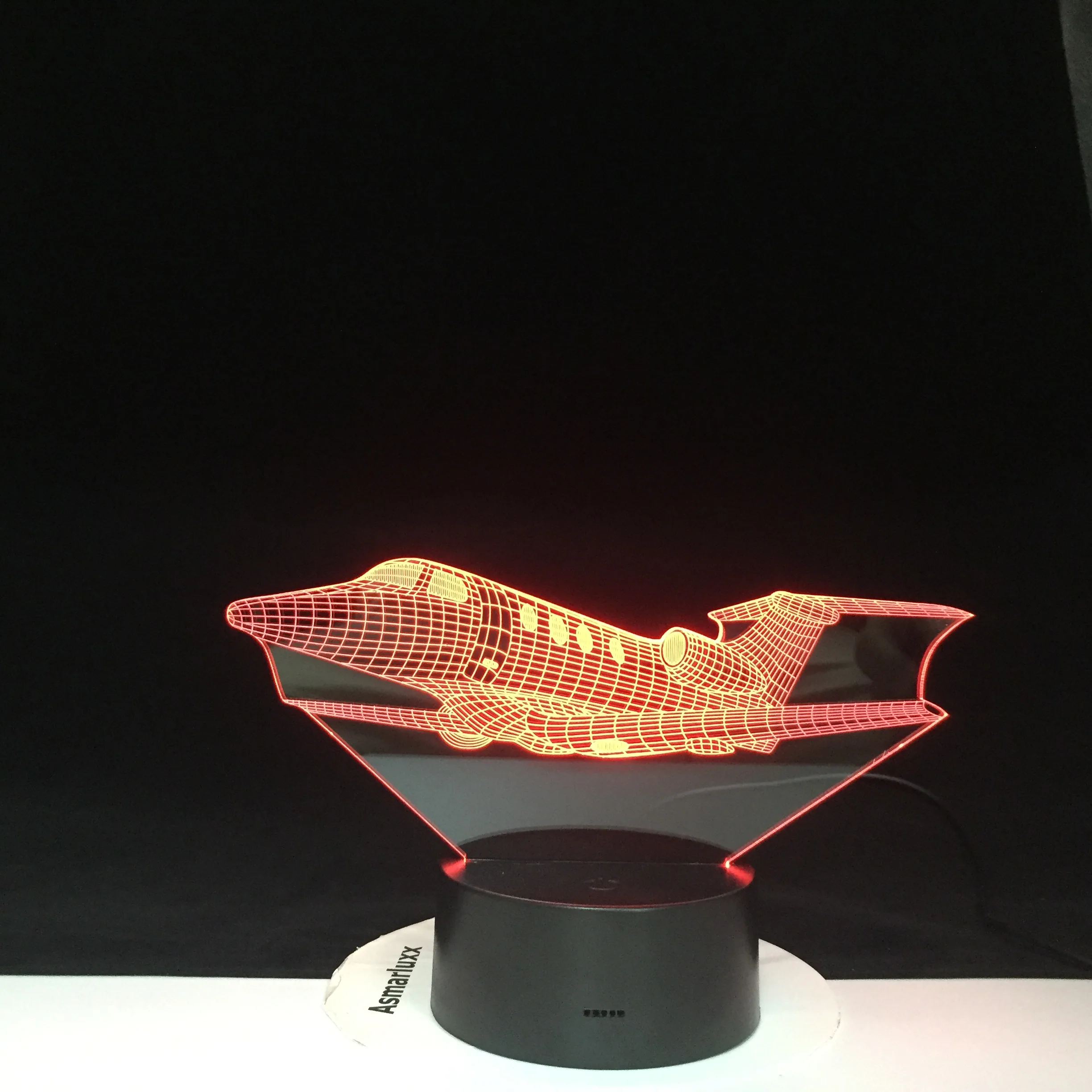 

3D светодиодный ночсветильник в виде самолета, 16 цветов, сменная лампа в виде самолета, светильник для Хэллоуина, акриловая иллюзия, настольн...
