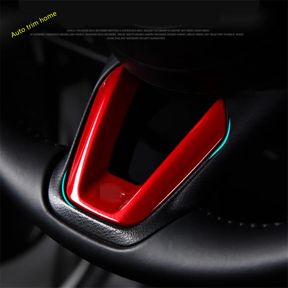 

Steering Wheel Decoration Cover Trim Fit For Mazda 2 / 3 / 6 / CX-3 / CX-5 2017 - 2022 Red / Carbon Fiber ABS Auto Accessories