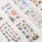 6 цветов, мультяшное растение, дневник сделай сам, декоративные наклейки, скрапбукинг, милые канцелярские принадлежности