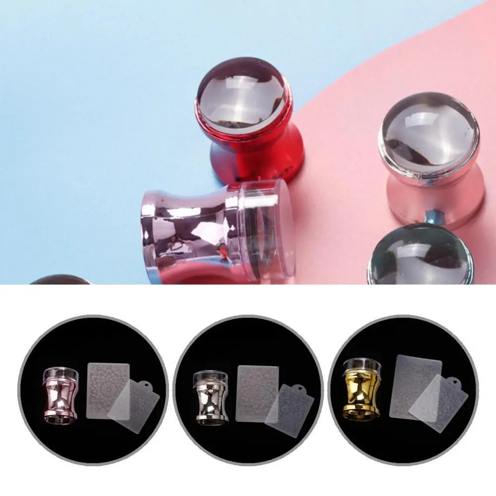 

Easy Cleaning Transparent Head Nail Silicone Template Seal Stamp for Outing