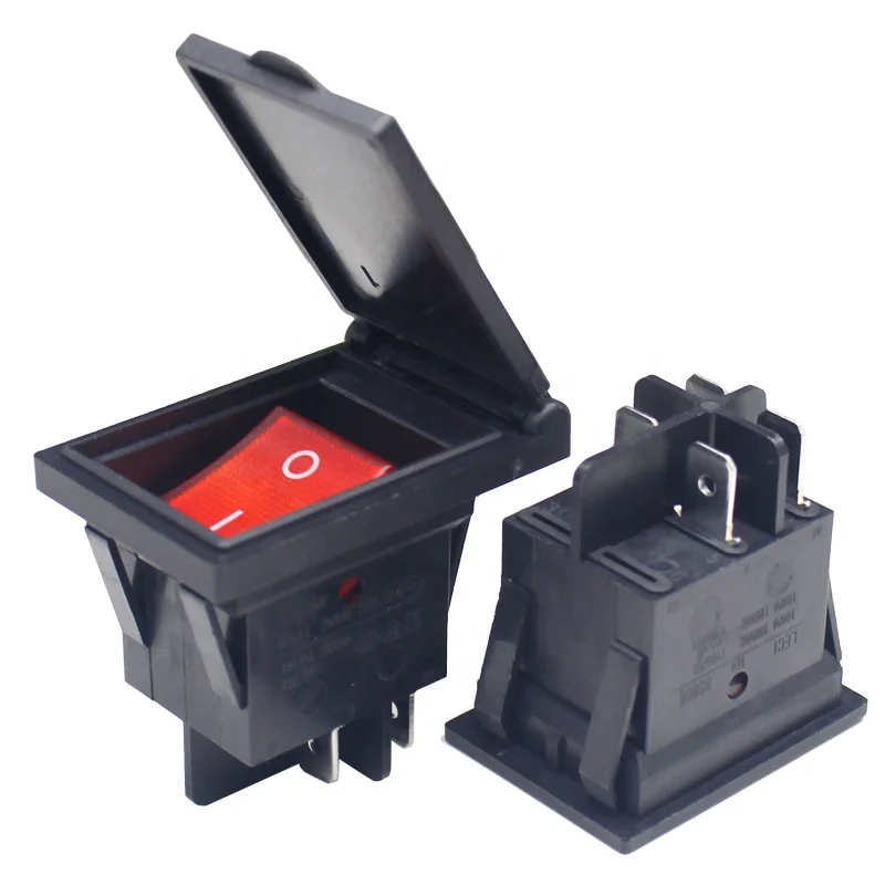 

4 Pin 16A 250VAC/ 20A 125VAC ON-OFF Rocker Switch Power Switch ON-OFF with Waterproof and dustproof cover