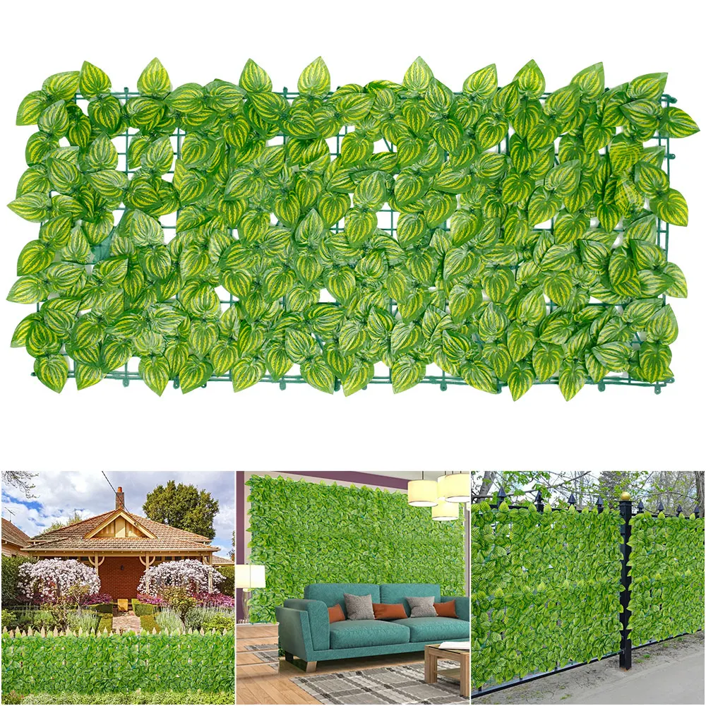 

Artificial Faux Ivy Leaf Privacy Fence Roll Wall Landscaping Screen Outdoor Garden Backyard Balcony Wall Cover Artificial Hedge