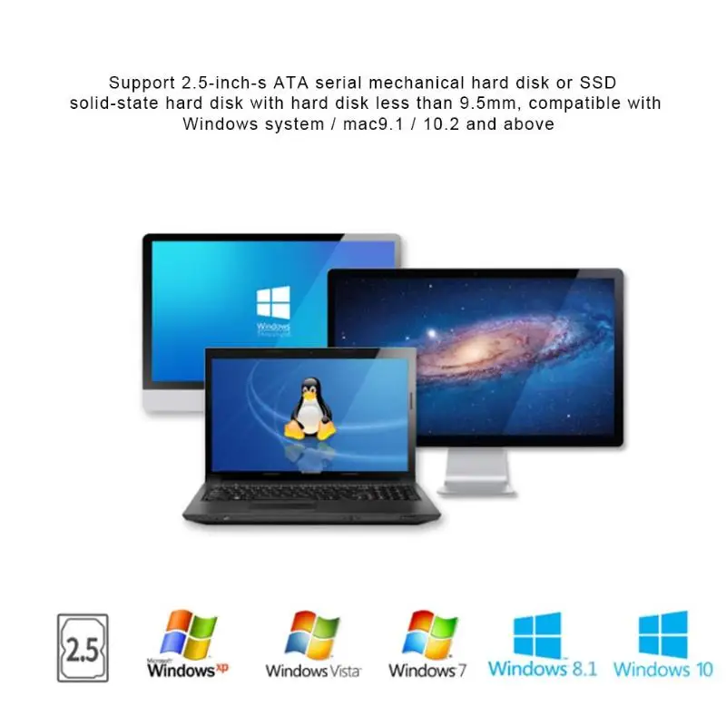 Портативный 2 5 дюймовый USB3.0 HDD чехол SATA к USB 3 0 внешний жесткий диск корпус Гбит/с SSD