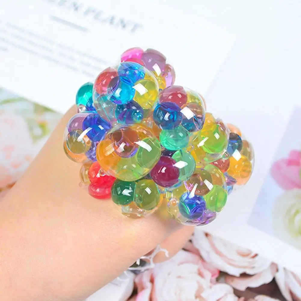 

Creative Novelty Adult Decompression Toy Pinch Colored Beads Grape Ball Decompression Massage Hair Ball Children'S Toy
