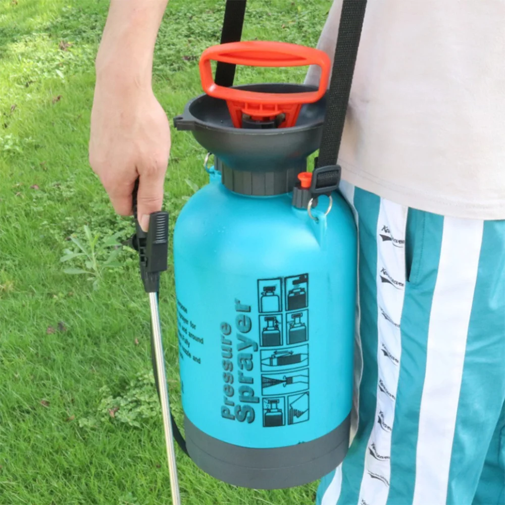 

Shoulder-type Garden Pneumatic Watering Pot Sprayer Manual Watering Pot With High Pressure Garden Supplies (Blue Grey 5L)