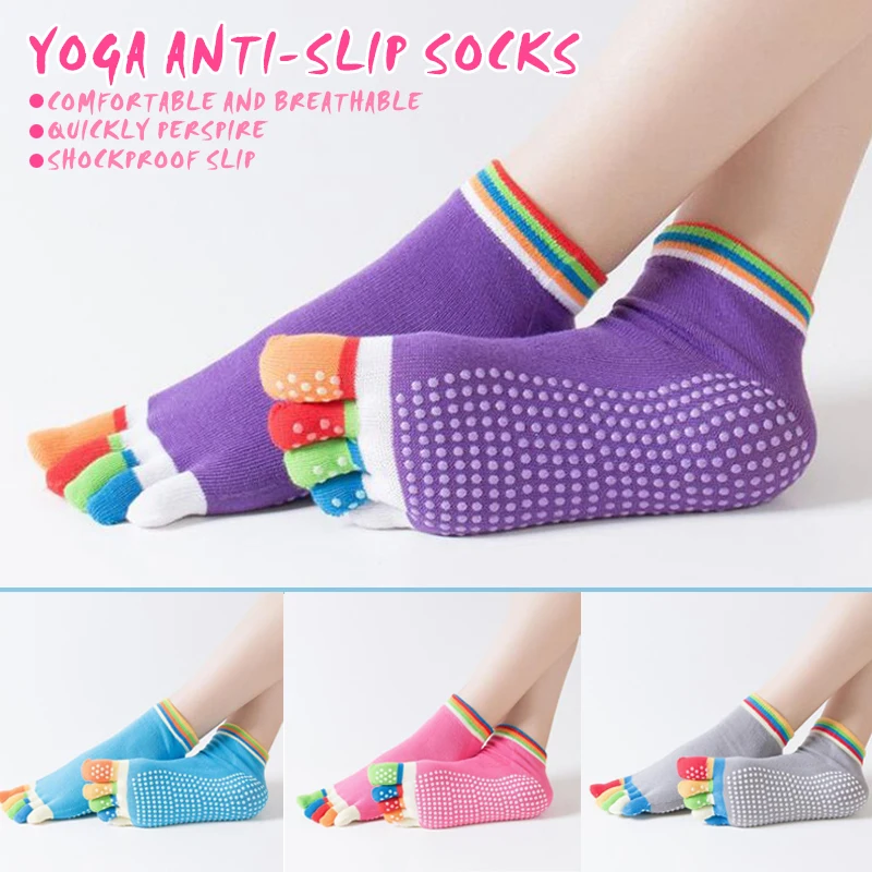 Женские носки для йоги 1 пара Нескользящие Дышащие фитнеса пилатеса спортивных