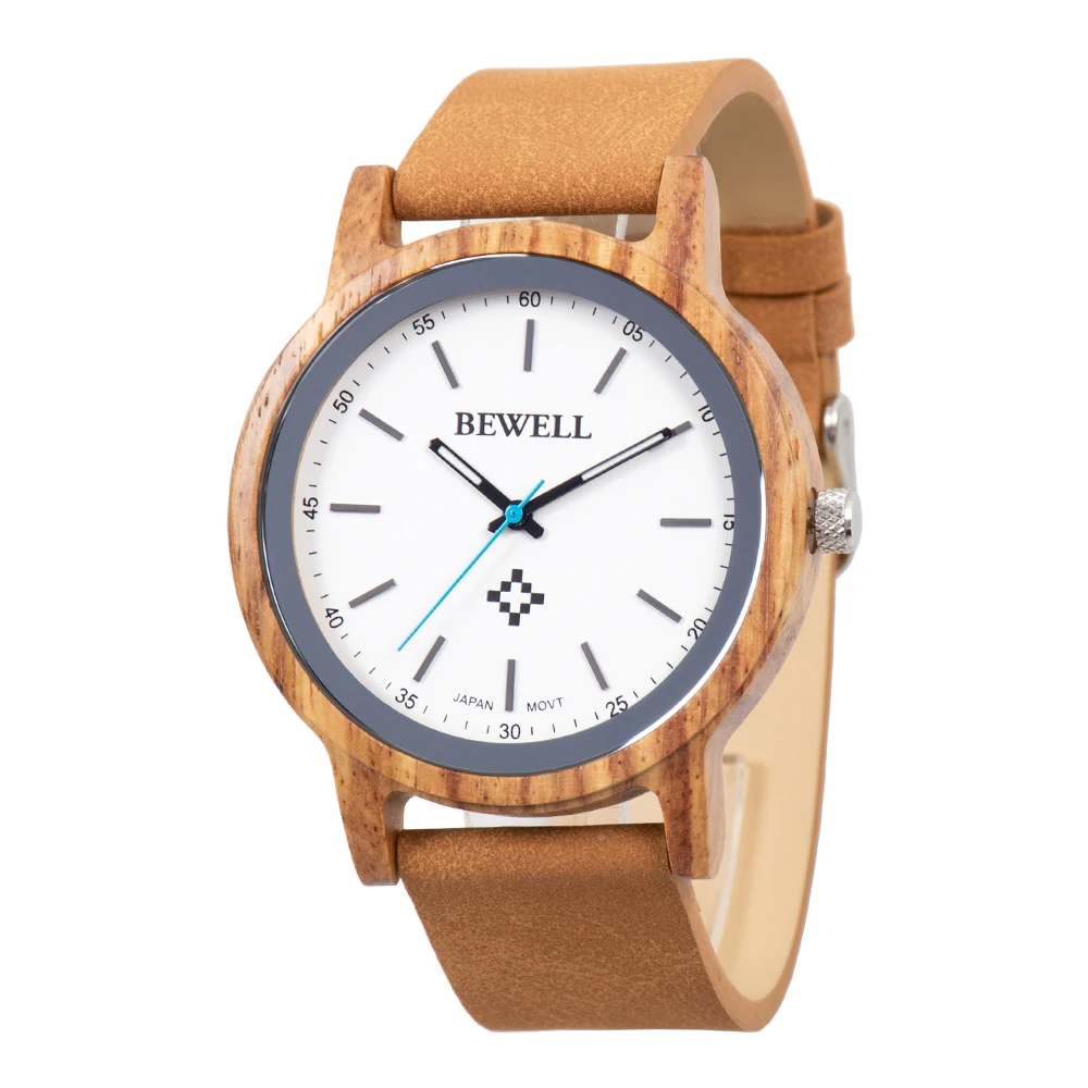 Fastion wood watches with genuine leather straps
