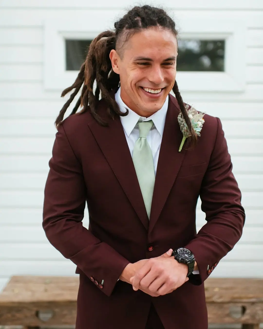 

Tailor-Made Suits Fashion Wedding Suit For Men Burgundy Slim Fit 2 Piece Custom Made Formal Best Man Party Tuxedo Set