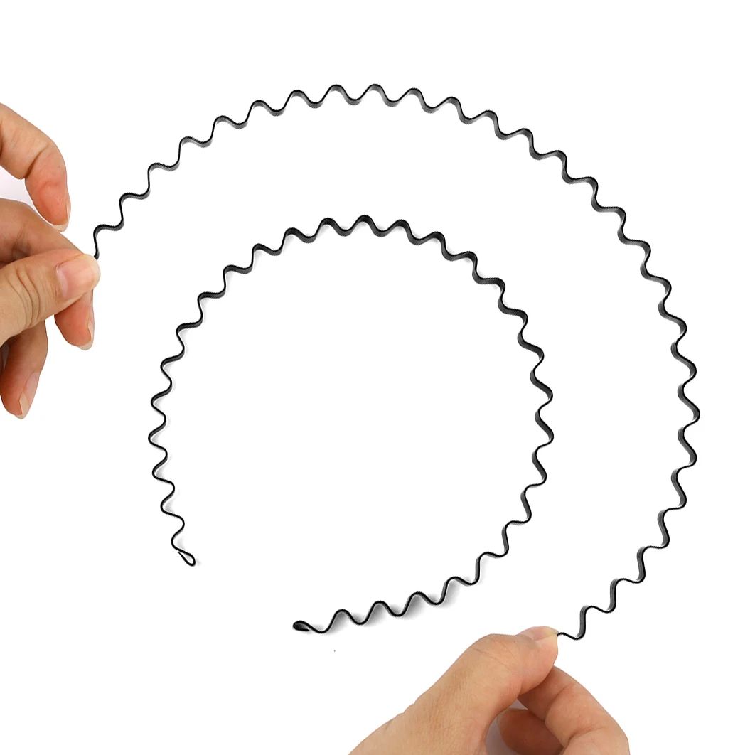 

1Pc Unisex Black Wavy Line Hair Hoops Sport Headband Hairbands Scrunchies Headwear Hair Bands Women Men Fashion Hair Accessories