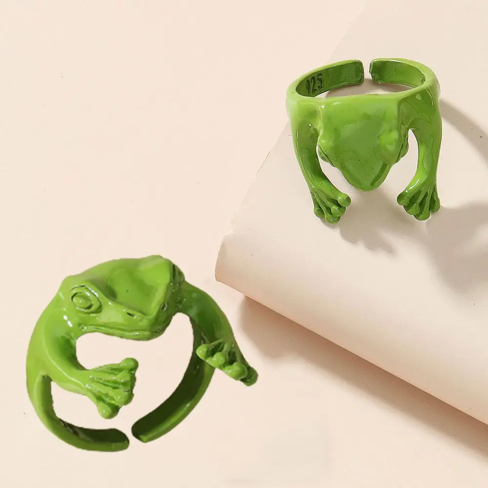 

New Cute Retro Girls Teens Adjustable Frog Ring Hippie Jewelry Toad Style