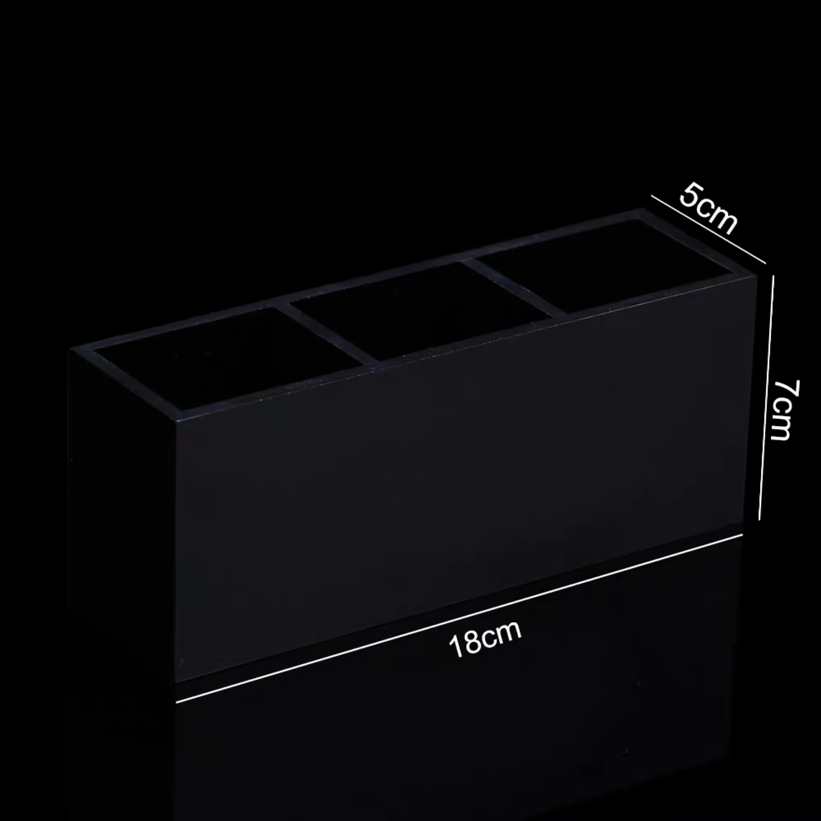 

Black acrylic jewelry display tray rectangle desktop cosmetic /brushes/perfume storage tray box