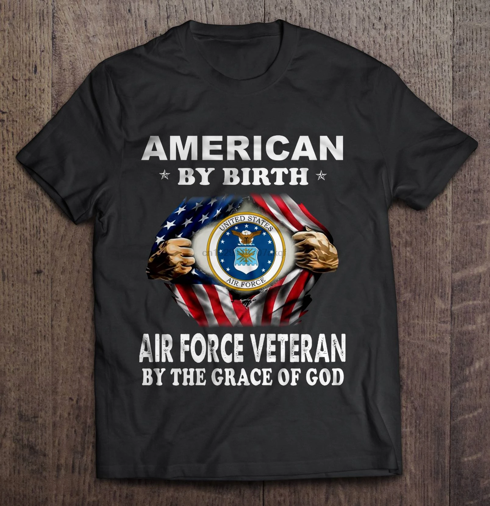 

Men Funny T Shirt Fashion tshirt American By Birth Air Force Veteran By The Grace Of God Women t-shirt