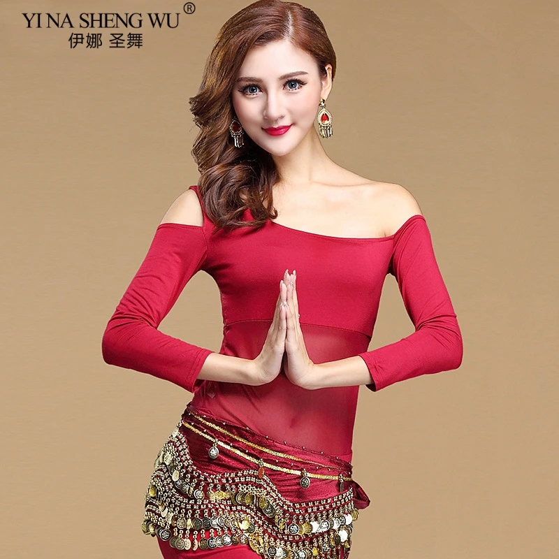 Костюм для танца живота топ сексуальная модель футболка женские асимметричные