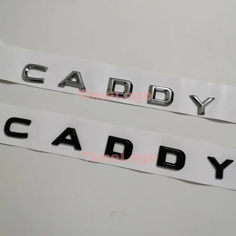 

Обычная буква, шрифт, эмблема, значок для VW Golf V CADDY, наклейка на багажник среднего размера, логотип для Volkswagen, глянцевый черный хром