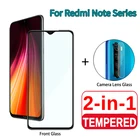 Закаленное стекло 2 в 1 для Xiaomi Redmi Note 6, 7, 8 Pro, полноэкранная Защитная пленка для объектива камеры