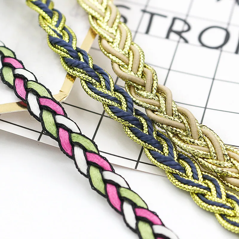 1m Colorful Gold Lace Ribbon Braid Trims with Curtain Clothing Home Accessories DIY 0.8/ 1.1/ 1.5cm | Дом и сад