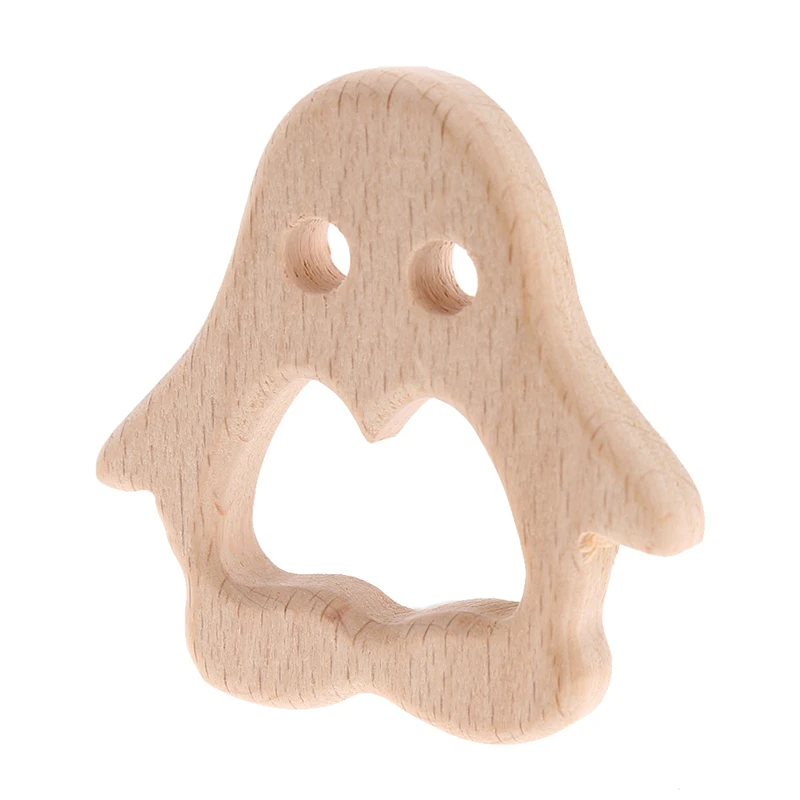 

Handmade Natural Wooden Animal Shape Baby Kids Teether Teething Toy Shower Gift