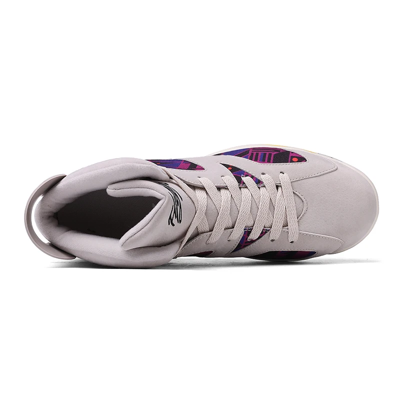 

2021 New Man Basketball Training Shoe Beige Boys High Ankles Sneakers Brand Sport Shoes Woman Lacing Basketball Boots for Unisex